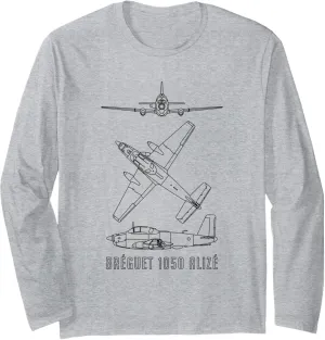 Bréguet 1050 Alizé French ASW Aircraft Blueprints Long Sleeve T-Shirt
