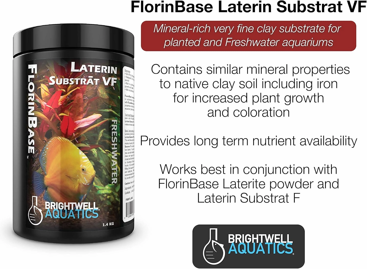 Brightwell Aquatics FlorinBase Laterin Substrat VF - Very Fine Granular High Porosity Clay Base Substrate for Planted and Freshwater Shrimp Aquaria, 700 Grams