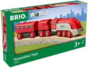 BRIO World 33557 - Streamline Train Set | 3-Piece Wooden Toy Set | Designed for Speed | Fine Craftsmanship | Great for Kids Ages 3 and Up