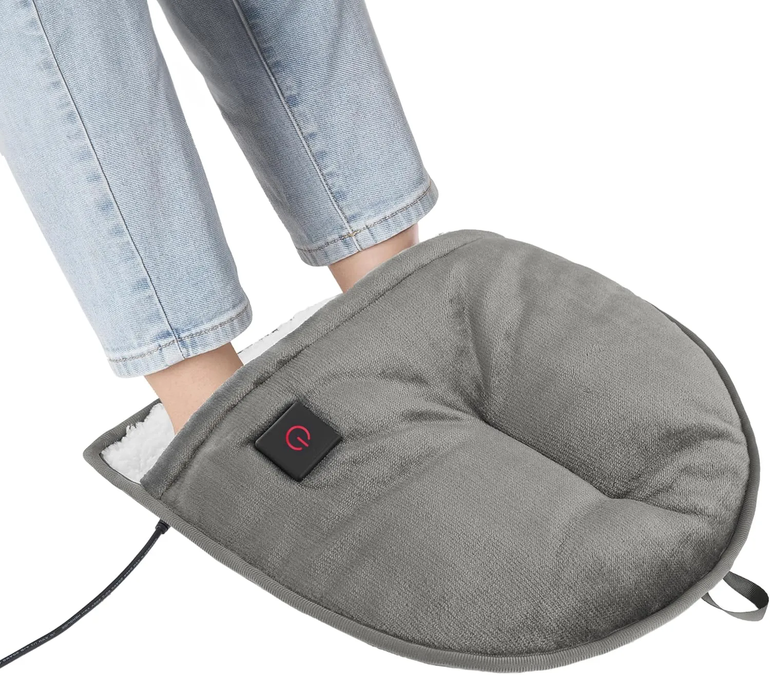 Brookstone Electric Foot Warmer | Ultimate Relaxation with 4 Adjustable Settings for Custom Warmth | Soft Sherpa-Lined for Supreme Comfort | Feet Heater for Sofa, Desk or Anywhere | 100% Polyester