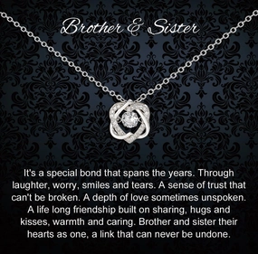 Brother and Sister Gifts, Sterling Silver Two Interlocking Infinity Heart Necklace, Gift for Sister Birthday Gifts From Brother To Christmas Gift for Little Big Sisters