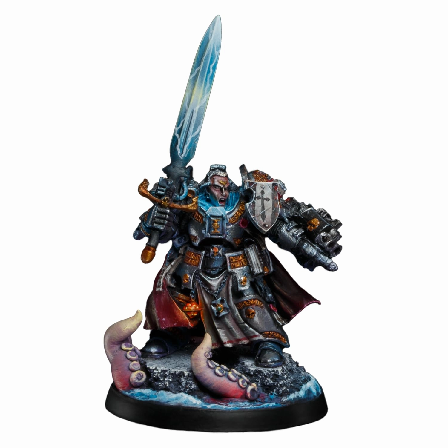 Brother-Captain Stern Grey Knights of the Imperium Painted Miniature Wargaming Figure | Art Painting Level