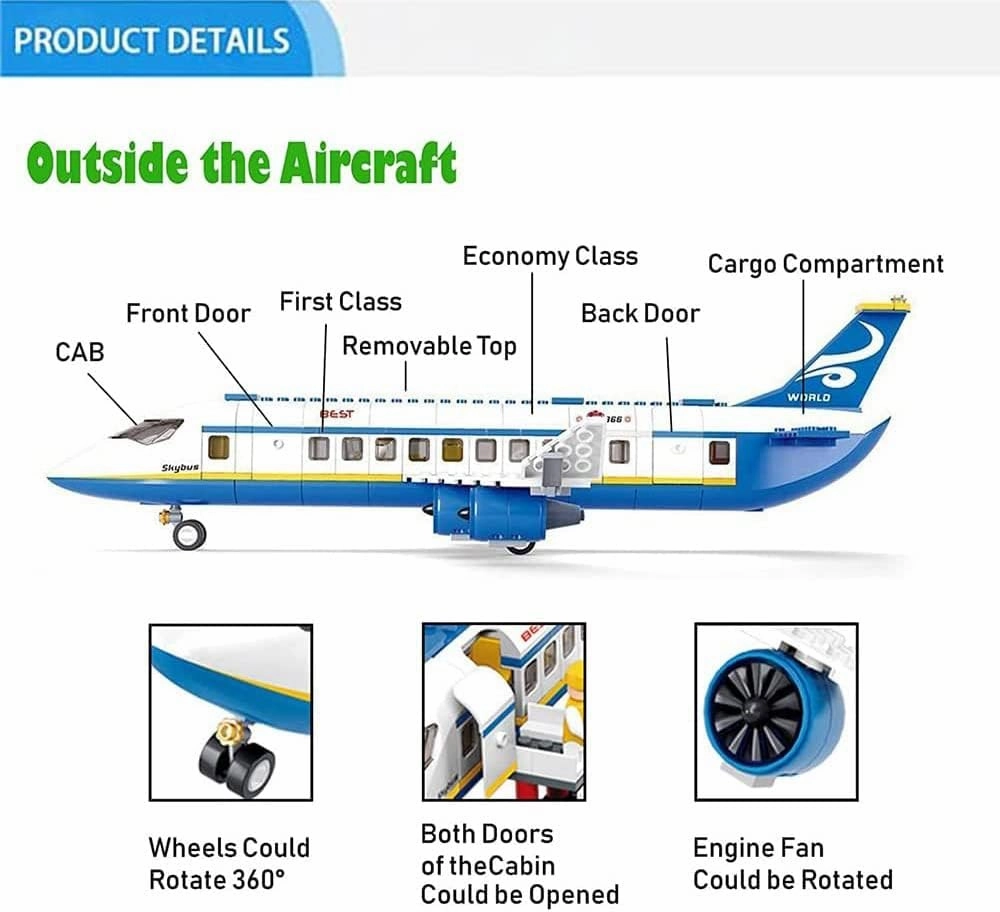 Building Blocks City Airplane Station Toy for 6-12 Years Old Boys,City Airport Building Kits Kids Toys STEM Learning Building Bricks Helicoper Birthday Gift for 6-12 Children (463 Pieces)
