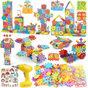 Building Toys, 234 Pieces Upgrade Gear Building Blocks Set Kids Tool Set with Electric Drill, Construction Toys STEM Kits for Kids Age 3 