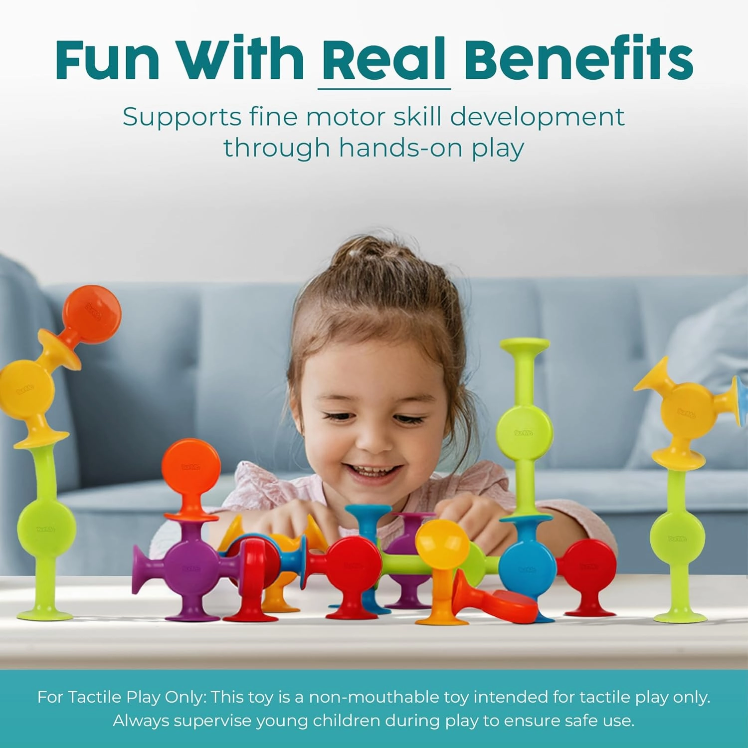 BUNMO Suction Bath Toys - Connect, Build, Create - Bath Toy - Hours of Fun & Creativity - Fine Motor Skills - Captivating & Stimulating Sensory Toy - Non-Mouthable Toy 3  - Smooth 24 Pack