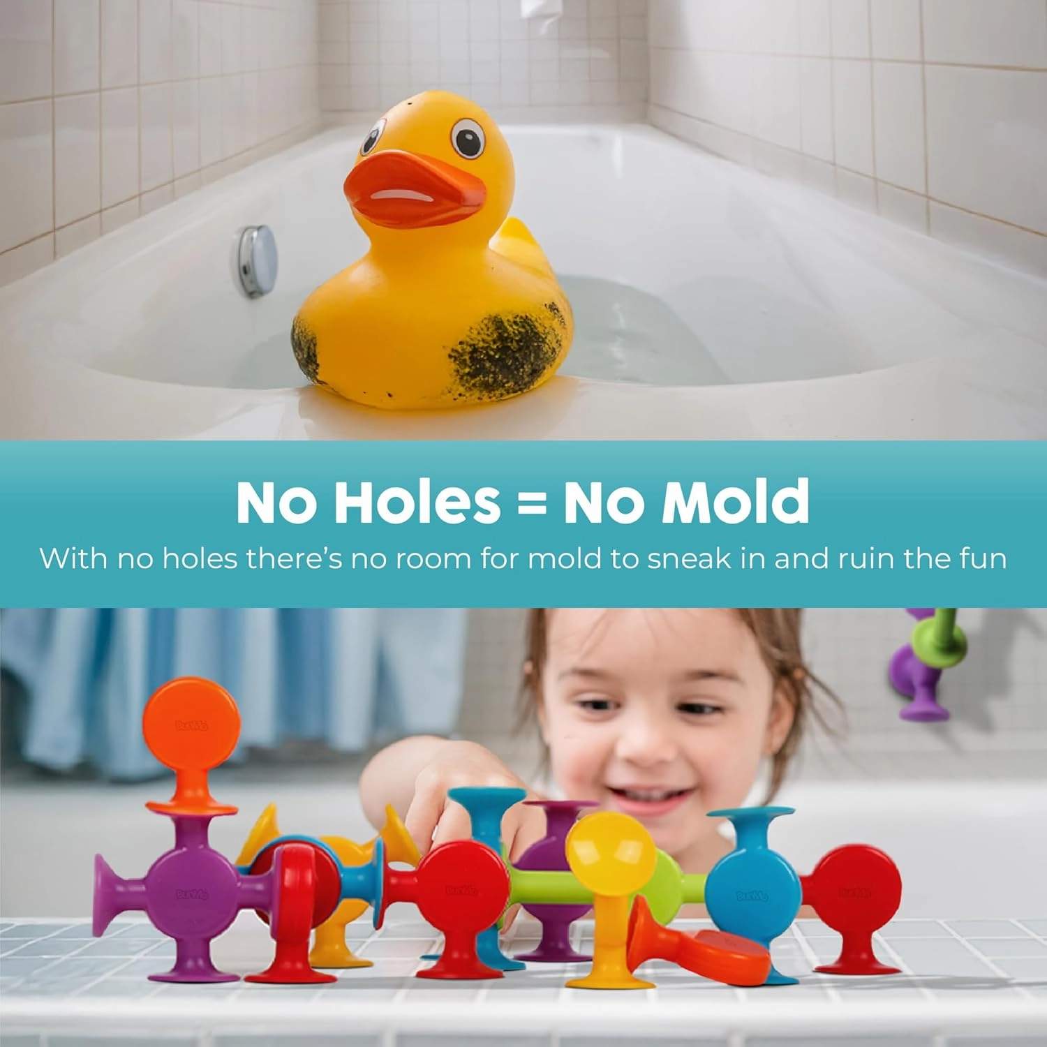 BUNMO Suction Bath Toys - Connect, Build, Create - Bath Toy - Hours of Fun & Creativity - Fine Motor Skills - Captivating & Stimulating Sensory Toy - Non-Mouthable Toy 3  - Smooth 24 Pack