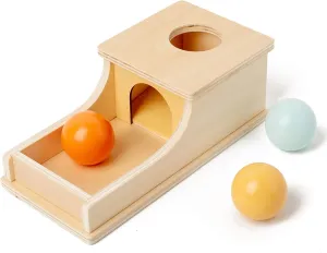 Busy edition Montessori Toys Full Size Object Permanence Box Soft Sound Wooden Baby Ball Drop Play for 6 Month 1 2 3 Year Old Toddlers Infant Early Age Toy