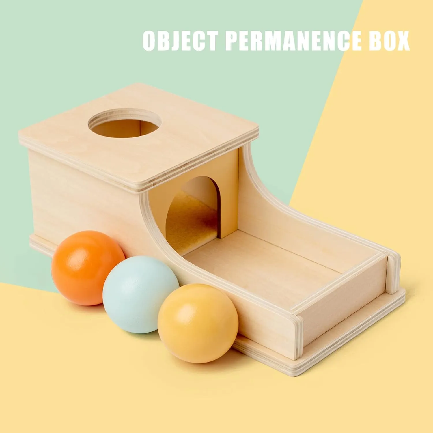 Busy edition Montessori Toys Full Size Object Permanence Box Soft Sound Wooden Baby Ball Drop Play for 6 Month 1 2 3 Year Old Toddlers Infant Early Age Toy