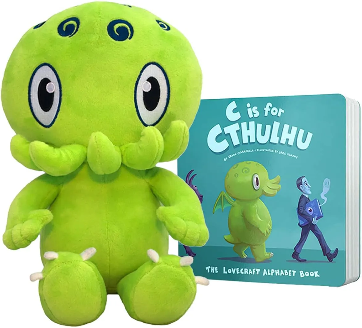 C is for Cthulhu Board Book & Green Plush Bundle (Standard Plush, 12 inches)