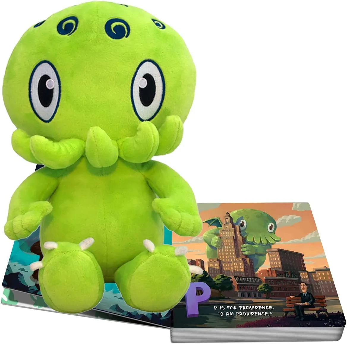 C is for Cthulhu Board Book & Green Plush Bundle (Standard Plush, 12 inches)