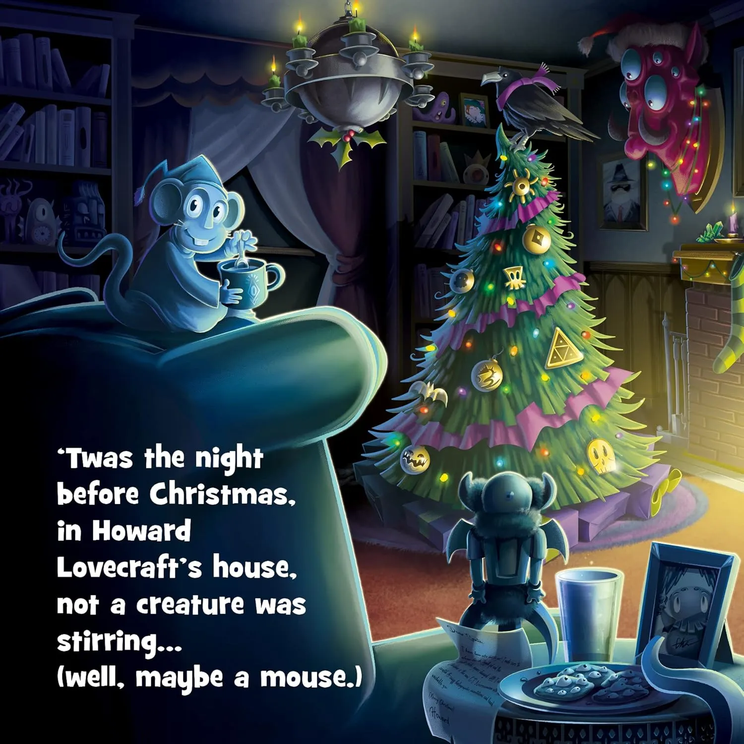 C is for Cthulhu The Night Before Christmas Santa Plush & Board Book Bundle (Baby Plush, 6 inches)