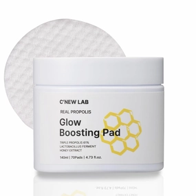 C’NEW LAB Real Propolis Glow Boosting Pad (70 pads) | Deep Nourishing Facial Pads for Radiant Skin | Triple Propolis Extract, PHA, Honey Complex, Korean Skin Care