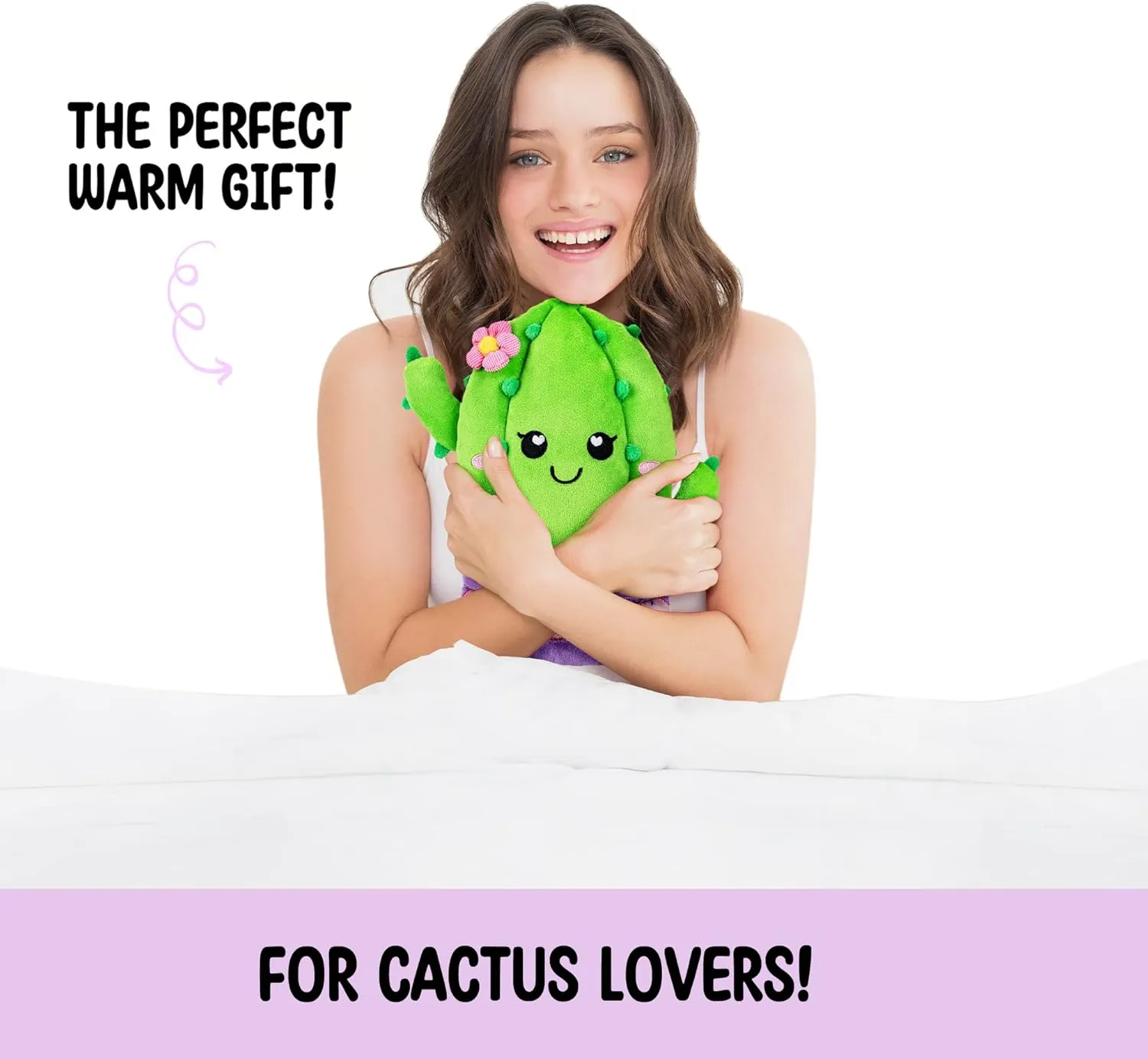 Cactus Microwavable Unscented Heating Pad for Women and Kids- Cute Soft Cozy Pillow Plush Heatable Warm Stuffed Animals - Kawaii Hot and Cold Plushie Food Toy - Cactus Gifts for Girls and Boys