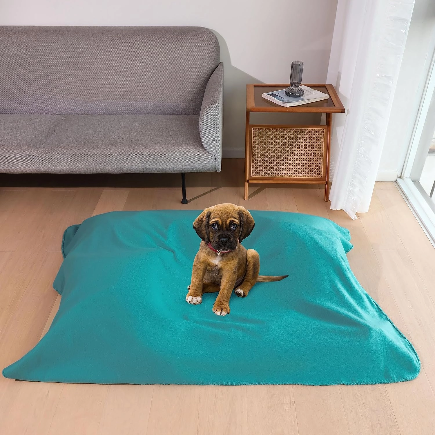 CAI TENG Fleece Throw Blanket Blankets Bulk for Couch Lightweight Warm Soft Cozy Kids Blanket Bulk 50 x 60 inch Fleece Fabric Yard Solid for Bed Sofa Travel Gifts Outdoor Blue 6 Pack