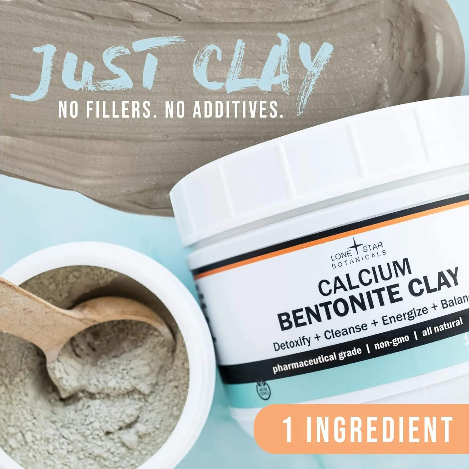 Calcium Bentonite Clay Healing Powder - Pure Pharmaceutical - Face, Body & Hair Detox Mask, Natural Mud Masks, Deep Pore Cleansing for Health & Beauty