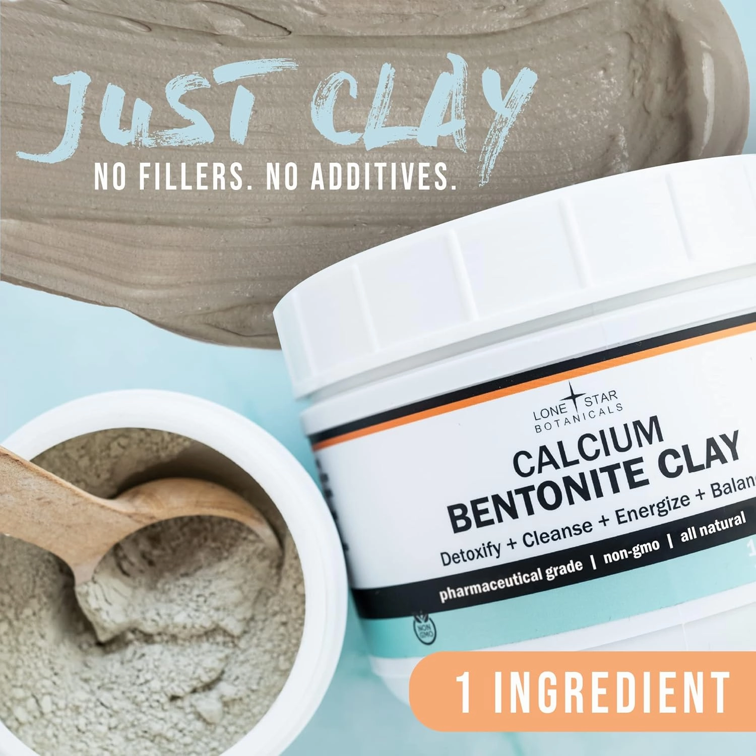 Calcium Bentonite Clay Healing Powder - Pure Pharmaceutical - Face, Body & Hair Mask, Natural Mud Masks, Deep Pore Cleansing for Health & Beauty