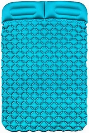 Camping Mat Double Inflatable Sleeping Pad Extra Wide Tent Sleeping Pad Portable Ultralight Air Mattress Bed for Hiking (Green)