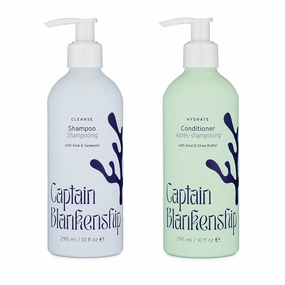 Captain Blankenship Cleanse Shampoo & Hydrate Conditioner Set | Gently Cleanses, Moisturizes & Restores Shine | Color-Safe, Organic, Sulfate-Free, Vegan Haircare - 10 oz (each)