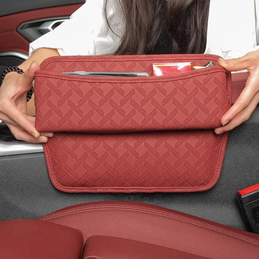 Car Seat Storage Box for Honda Legend/NSX/Prelude/S2000/Stream, Premium Leather Car Storage Box Car Tidy Essentials with USB Charging Hole,D Grey