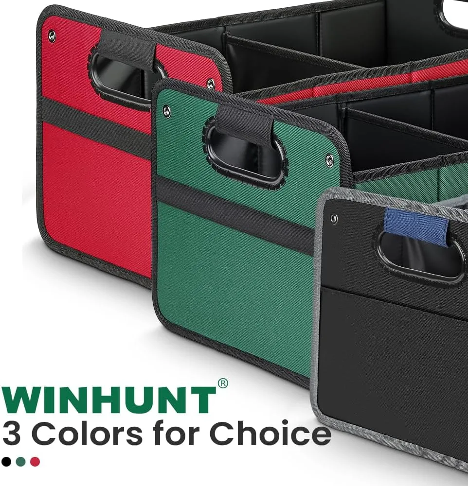 Car Trunk Organizer, Car Storage Organizer, Collapsible Multi Compartment for Car, Suv, Sedan, Truck, 100L, Extra Larger (Green, 50L)