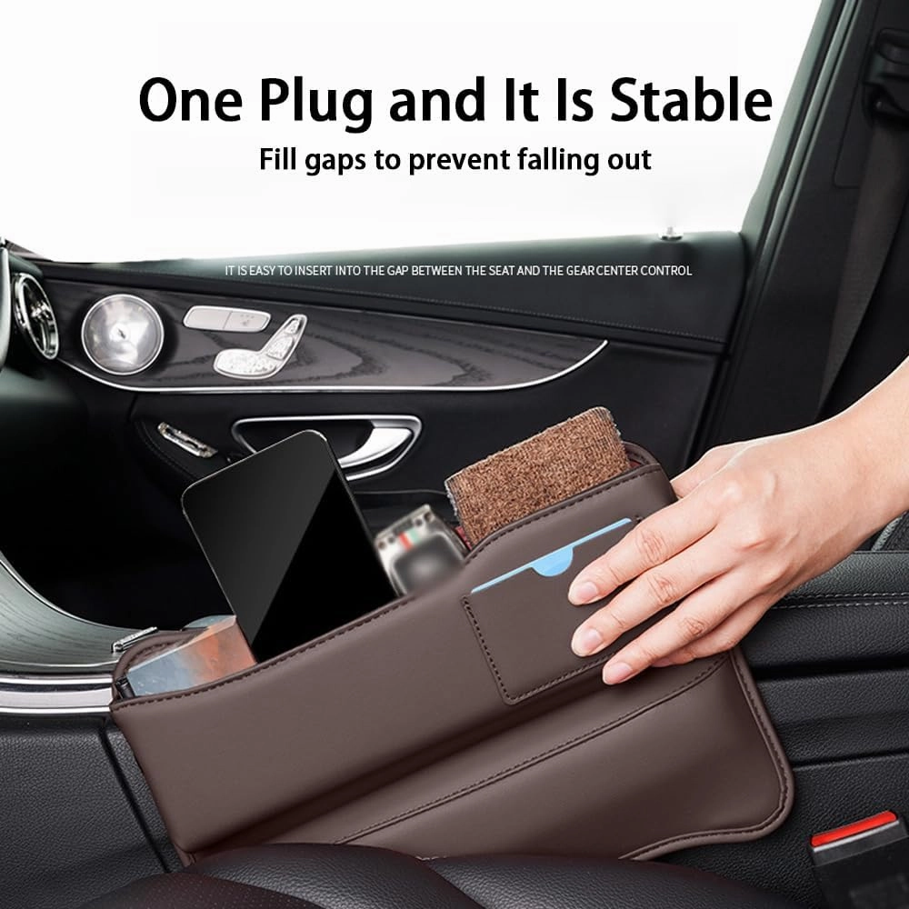 Car Seat Gap Storage Box for BMW X3M X3-M F97 2019 2020 2021 2022 2023 2024, Car Storage Box Seat Gap Storage Box Car Clamp Storage Bag Neat Car Supplies,Red-Driver's seat