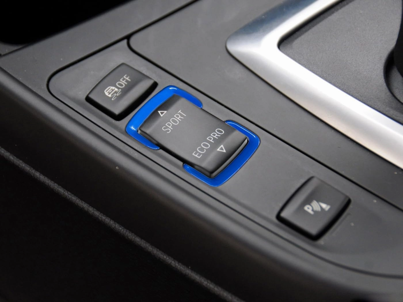 Car Sport Eco Pro Drive Mode Switch Button Frame Replacement for BMW 1 2 3 4 Series F20/F21 F22/F23 F30/F31/F34 F32/F33/F36(Blue)
