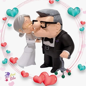 Carl and Ellie Figurine - 3D Printed and Hand-Painted Replica of Beloved Characters from Up: A High Altitude Adventure - Perfect Cake Topper or Wedding Gift