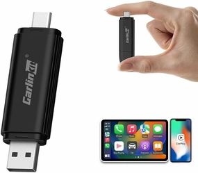 Carlinkit MINI SE Wireless CarPlay Adapter - Seamlessly Convert Wired to Wireless CarPlay | Affordable USB-A & USB-C Dual Ports | Compact, Stable, and Reliable Connection.
