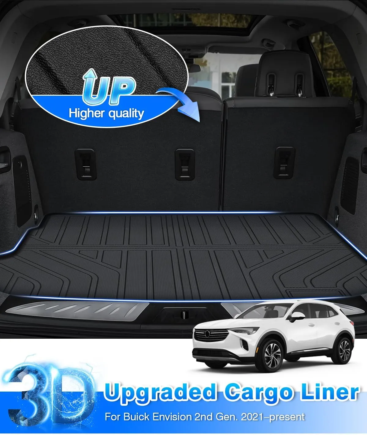 Cartist Floor Mats and Cargo Liner Fit for Buick Envision 2021 2022 2023 2024 2025 All Weather Floor Mat Buick Envision Accessories Heavy Duty Carpet Protection