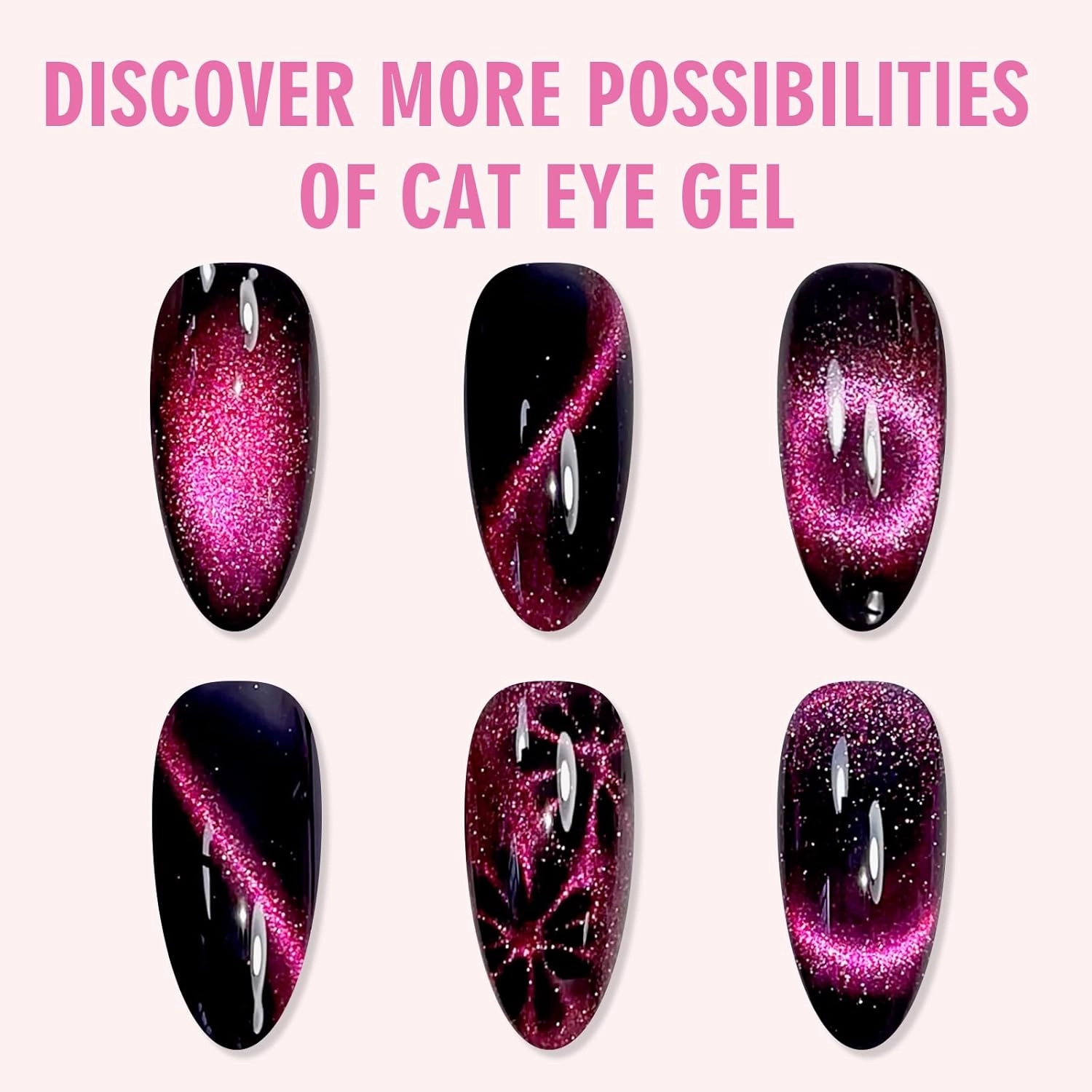 Cat Eye Gel Polish Kit 6 Colors, 15ML Glitter 9D Holographic Gel Polish with Magnet, Soak off U V Light Gel Nail Polish Set, Salon Magnetic Gel Nail Polish (Firefly Forest)
