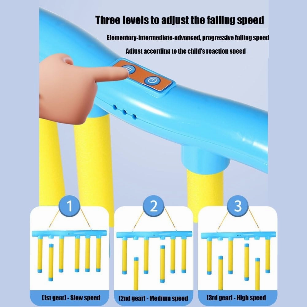 Catch the Stick Game, Upgrade Reflex Drop Sticks Challenge Game, Coordination Training Toy, Hand Eye Coordination Reaction Training Toy, Falling Catching for Kids Adults(Yellow glow,No Remote Control)