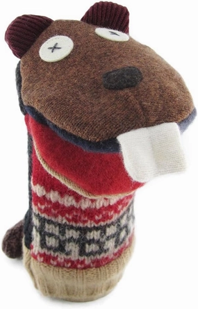 Cate & Levi - Puppets for Kids, Adults and Toddlers - Premium Reclaimed Wool - Handmade in Canada - Machine Washable (Beaver)