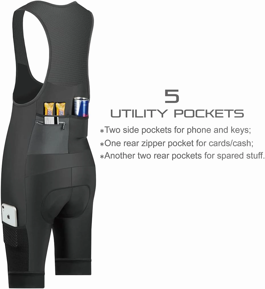 CEROTIPOLAR Cycling Bibs Men, Long Riding Pad Bicycle Biking Bib Shorts UPF50 