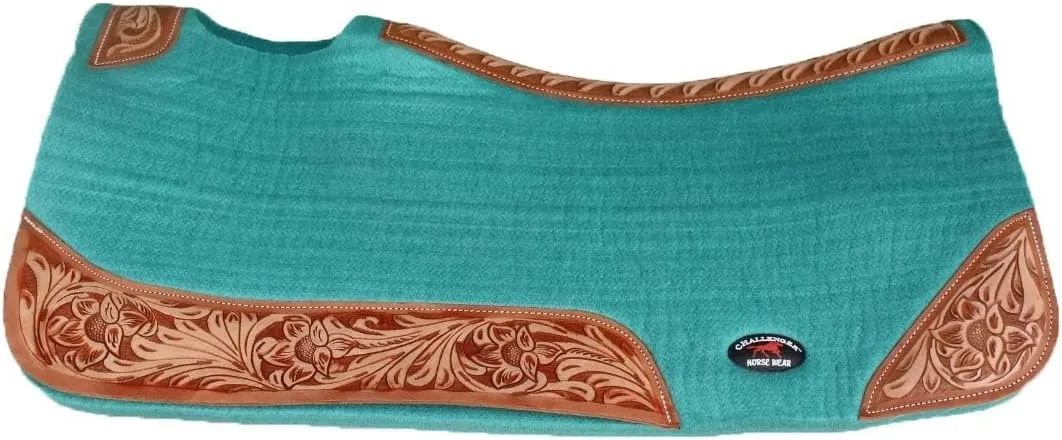 CHALLENGER Horse Saddle PAD Western Contoured Wool Felt Moisture Wicking Saddle Pad 39177