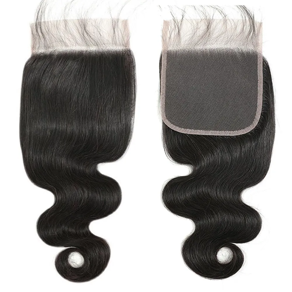 CHEEON 5x5 HD Lace Closure 14in Body Wave Human Hair Lace Closure Unprocessed Brazilian Virgin Human Hair Free Part Natural Black Color