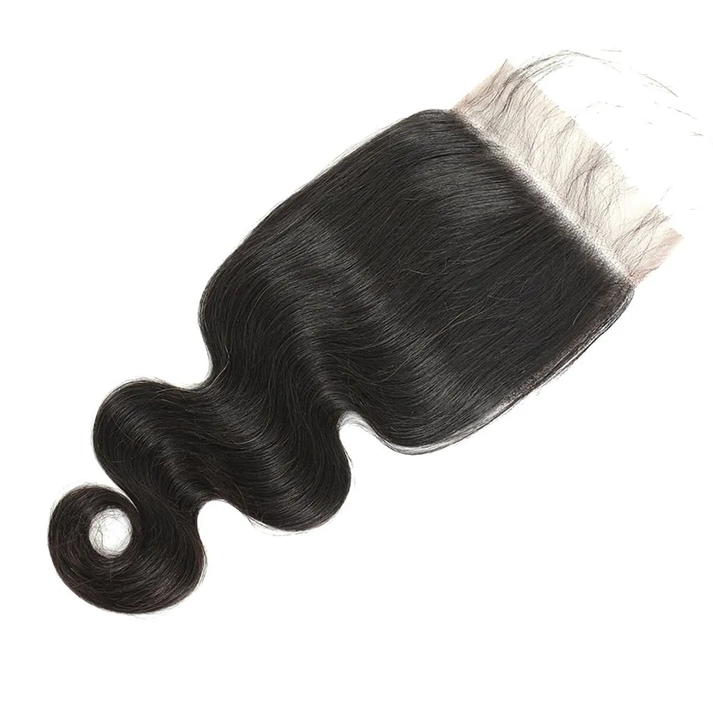 CHEEON 5x5 HD Lace Closure 14in Body Wave Human Hair Lace Closure Unprocessed Brazilian Virgin Human Hair Free Part Natural Black Color