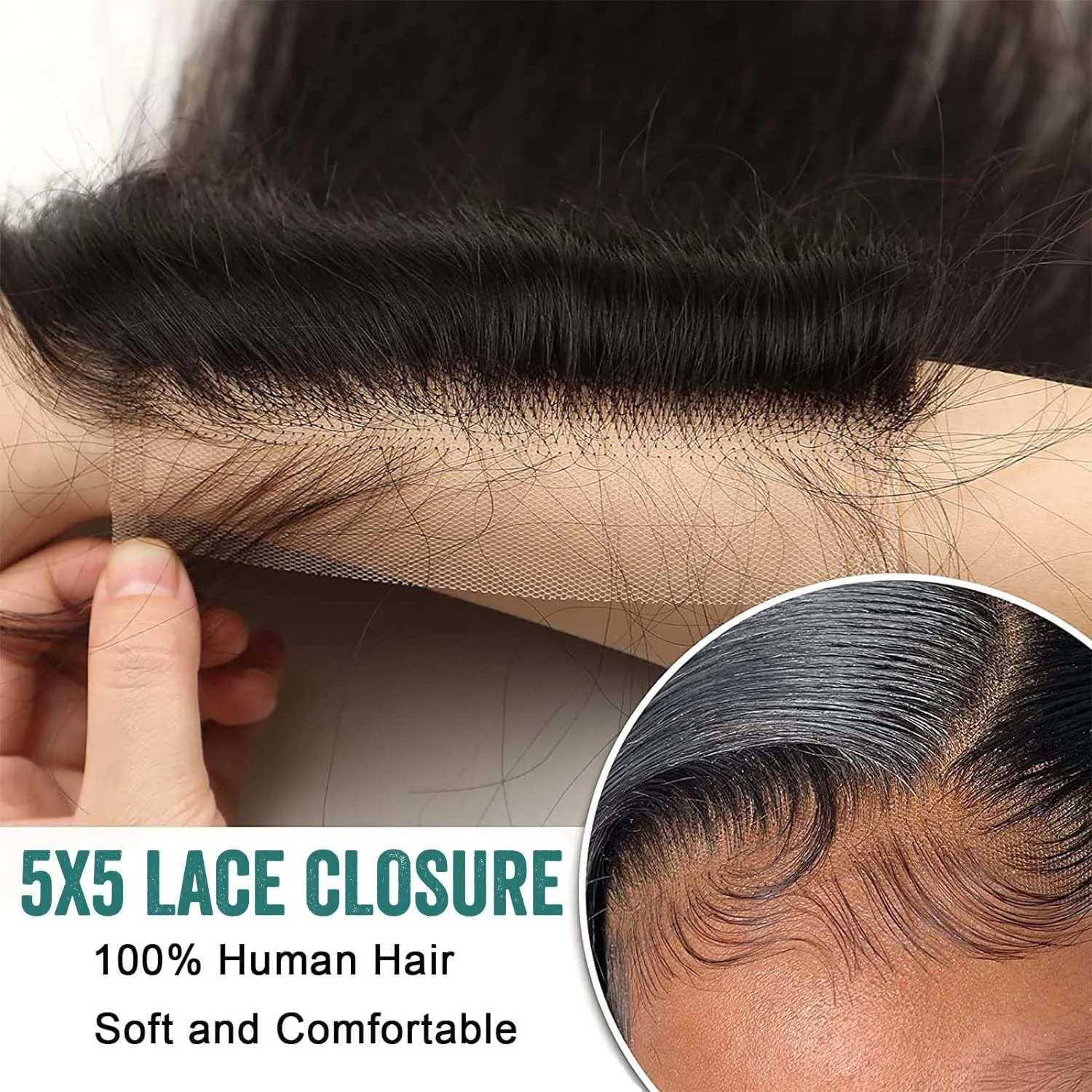 CHEEON 5x5 HD Lace Closure 14in Body Wave Human Hair Lace Closure Unprocessed Brazilian Virgin Human Hair Free Part Natural Black Color