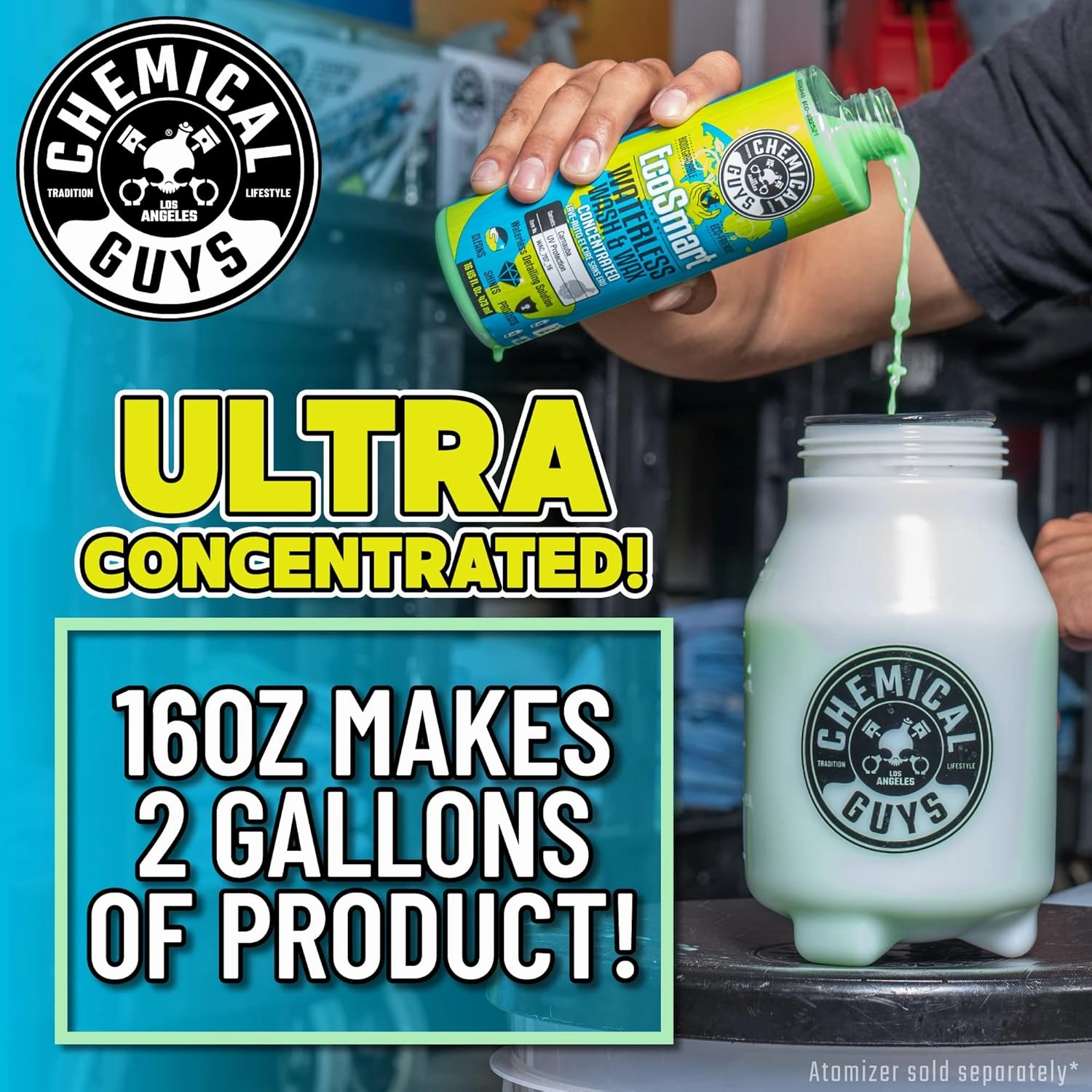 Chemical Guys WAC_707_16 EcoSmart Hyper Concentrated Waterless Car Wash and Wax, Safe for Cars, Trucks, SUVs, Motorcycles, RVs & More, 16 fl oz