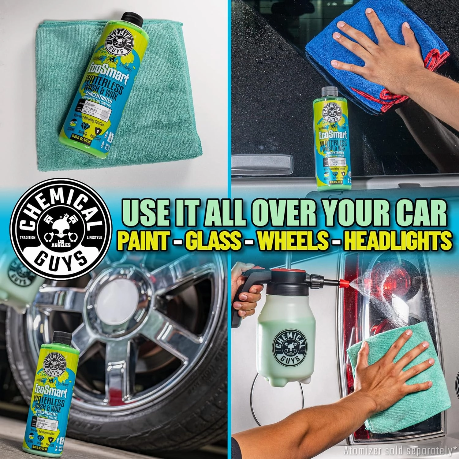 Chemical Guys WAC_707_16 EcoSmart Hyper Concentrated Waterless Car Wash and Wax, Safe for Cars, Trucks, SUVs, Motorcycles, RVs & More, 16 fl oz