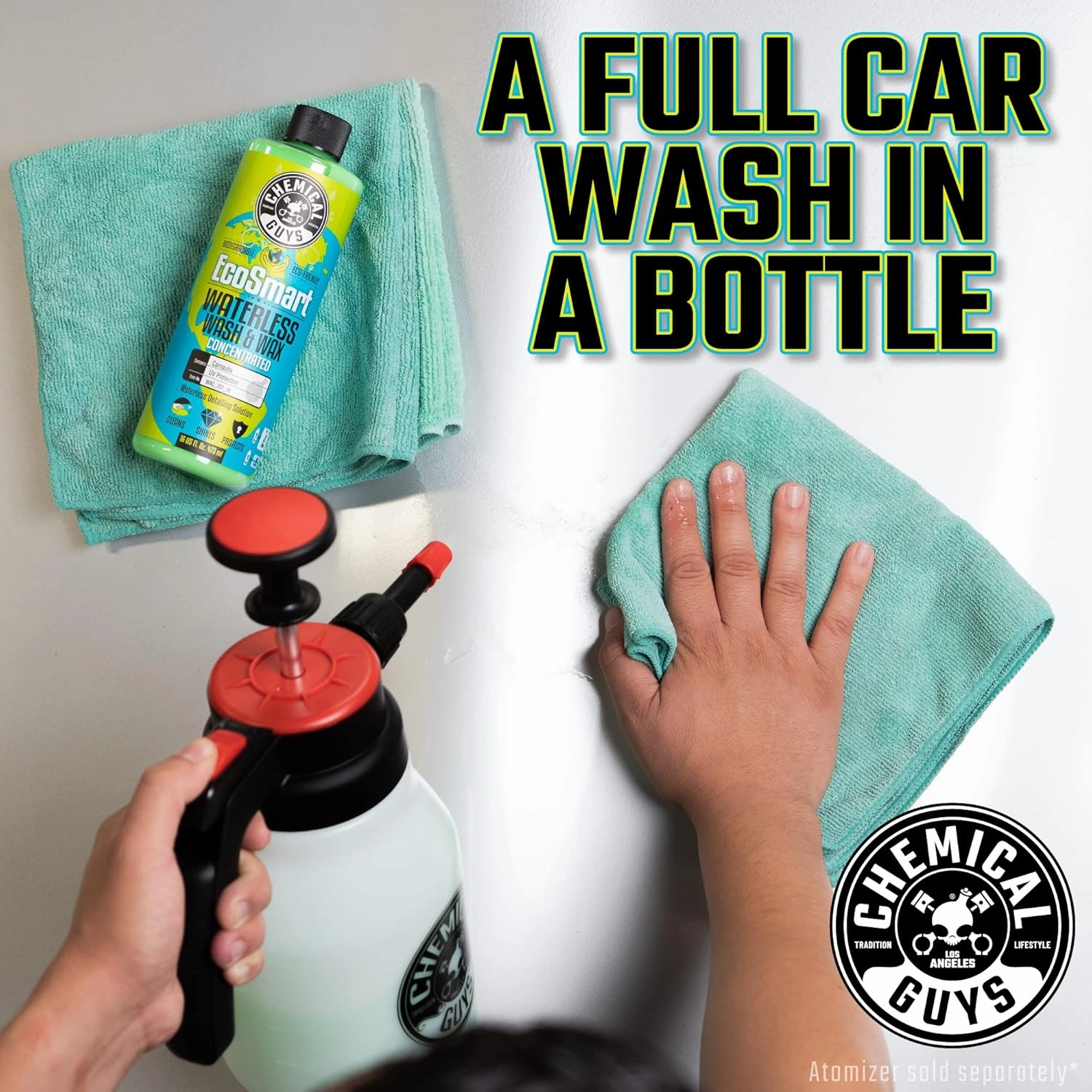 Chemical Guys WAC_707_16 EcoSmart Hyper Concentrated Waterless Car Wash and Wax, Safe for Cars, Trucks, SUVs, Motorcycles, RVs & More, 16 fl oz