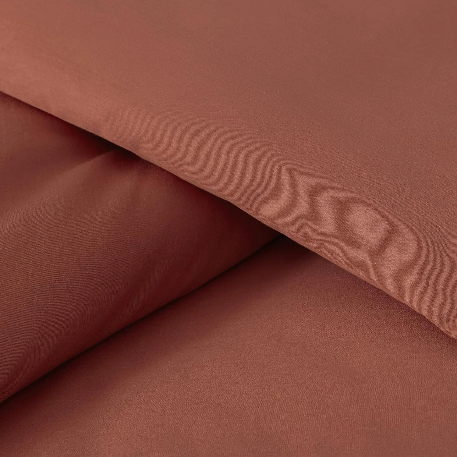 Chezmoi Collection Solid Terracotta Cotton Comforter Set King Size, 3-Piece Luxury Soft Breathable Smooth Cooling 250TC Cotton Twill Lightweight Bedding Comforter for All Season