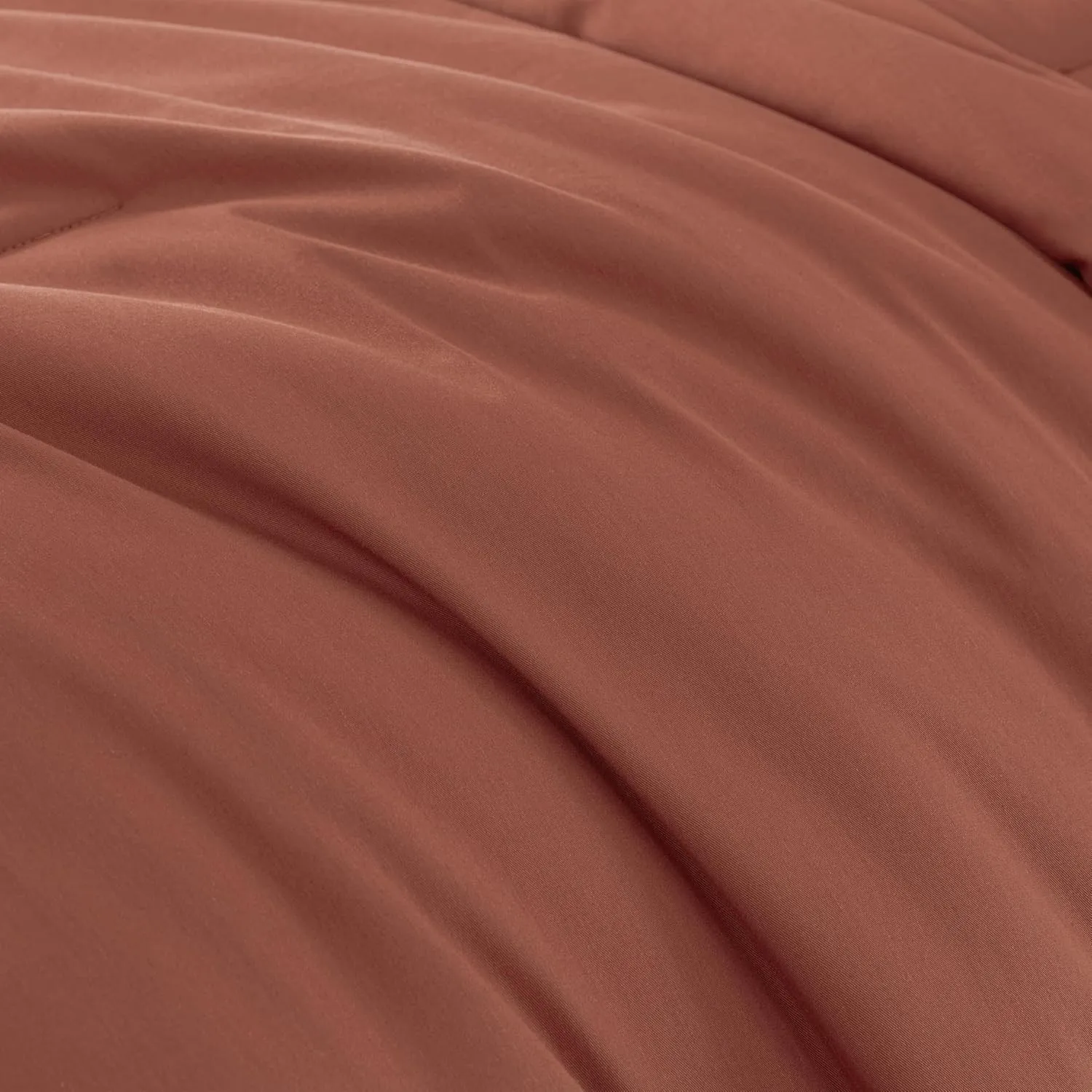Chezmoi Collection Solid Terracotta Cotton Comforter Set King Size, 3-Piece Luxury Soft Breathable Smooth Cooling 250TC Cotton Twill Lightweight Bedding Comforter for All Season