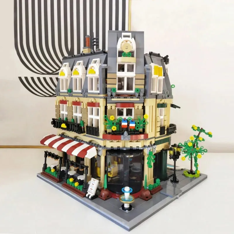 City Street Creator Expert MOC Paris Restaurant Bricks Toy