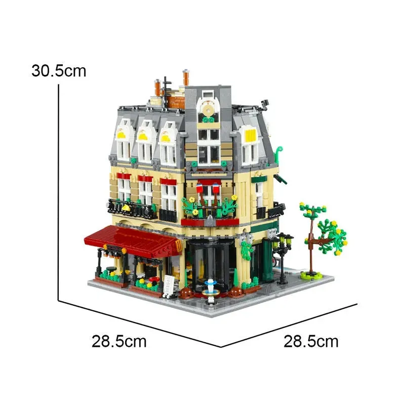 City Street Creator Expert MOC Paris Restaurant Bricks Toy
