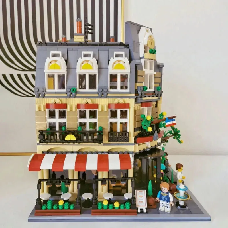 City Street Creator Expert MOC Paris Restaurant Bricks Toy