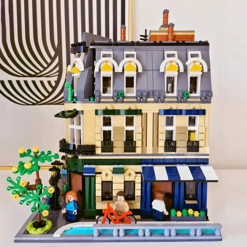 City Street Creator Expert MOC Paris Restaurant Bricks Toy