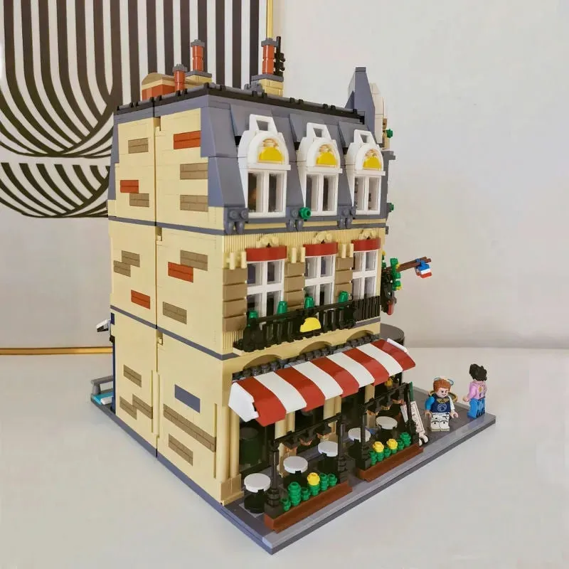 City Street Creator Expert MOC Paris Restaurant Bricks Toy
