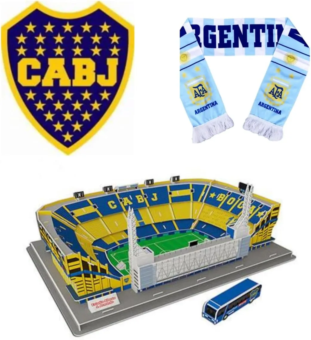 Classic Football Stadium Puzzle,3D Puzzle Soccer Club Venues,3D Paper Model Building Puzzle Kit, Soccer Stadium Souvenir Gift,Handmade Puzzle Ornaments，Cardboard Model (Armando(Bombonera) Stadium)