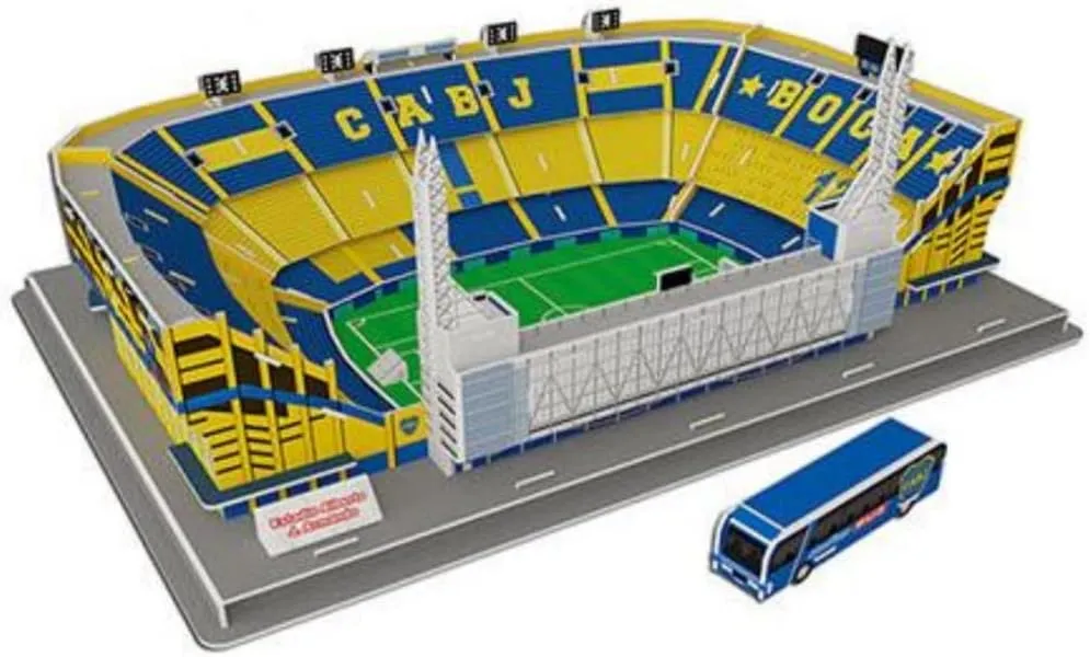 Classic Football Stadium Puzzle,3D Puzzle Soccer Club Venues,3D Paper Model Building Puzzle Kit, Soccer Stadium Souvenir Gift,Handmade Puzzle Ornaments，Cardboard Model (Armando(Bombonera) Stadium)