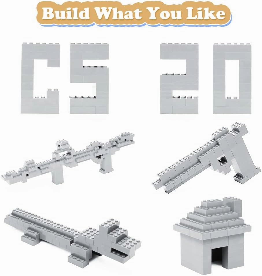 Classic Building Bricks, 200 Piece 2x4 Building Blocks STEM Creative Building Toys Compatible with All Major Brands, MOC Building Bricks DIY Play Set for Kids Age 6  (Light Grey)